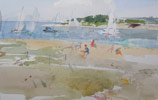 Beach Bathers, Boats at the Cut
