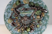 Ben Anderson, “Narragansett- Spider Crab”, glazed earthenware,  15 x 15 x 2”,   $1,200.00