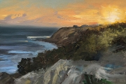 Whitney Knapp Bowditch, Twilight Second Bluff, oil on paper, 8.25 x 11”, $800.00