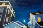 Whitney Knapp Bowditch, "Lights On Dodge Street", oil on paper, 8.25 x 11.25", $825.00