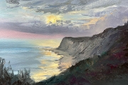 Whitney Knapp Bowditch, “Sunset South Bluffs”, oil on paper, 8.25 x 11.25”, $825.00 - SOLD