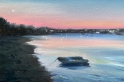 Whitney Knapp Bowditch, "Evening, Great Salt Pond", oil on paper, 9.25 x 12", $950.00