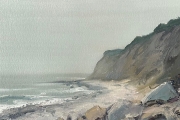 Whitney Knapp Bowditch, "High Tide, Black Rock", oil on paper,7.25 x 13.75", $900.00 - SOLD
