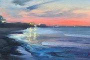 Whitney Knapp Bowditch, "Lights on Crescent Beach", oil on panel, 6 x 8", $375.00