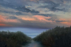 Whitney Knapp Bowditch, “Dusk, Cooneymus”, oil on paper, 18.25 x 9.25”, $725.00 Whitney Knapp Bowditch, “Dusk, Cooneymus”, oil on paper, 18.25 x 9.25”, $725.00