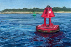 Whitney Knapp Bowditch, “Channel Markers, The Cut”, oil on paper, 18.25 x 11.5”, $875.00 Whitney Knapp Bowditch, “Channel Markers, The Cut”, oil on paper, 18.25 x 11.5”, $875.00