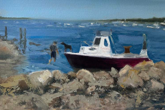 Whitney Knapp Bowditch, “Outbound”, oil on paper, 7.25 x 11.25”, $800.00 Whitney Knapp Bowditch, “Outbound”, oil on paper, 7.25 x 11.25”, $800.00