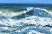 Whitney Knapp Bowditch, "Atlantic Swell", oil on cradled wood, 11 x 14", $975.00