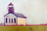 Carrie Megan, “North Light Imagined”, oil and wax on canvas, 12” x 12”, $475.00