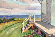 Kate Knapp, Potter House Porch with Chives, oil on canvas, 30x40", $4,500.00
