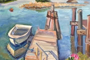 Kate Knapp, Springtime Rose and Dock, oil on canvas, 24x30", $3,200.00