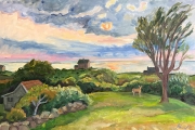 Kate Knapp, Westside Sunset and Little Deer, oil on canvas, 24x36", $3,500.00
