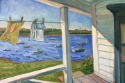 Kate Knapp, “Late Afternoon Porch Great Salt Pond”, oil on canvas, 30 x 40”, $4,200.00 - SOLD