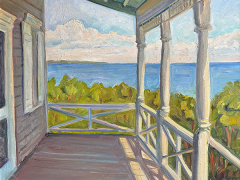 Kate Knapp, "View From Potter House Porch" 30x30" oil on linen, $3200 Kate Knapp, "View From Potter House Porch" 30x30" oil on linen, $3200