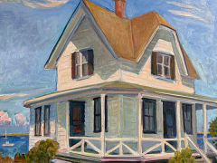 Kate Knapp "Summer Home on Great Salt Pond" 30x30" oil on linen, $3000 Kate Knapp "Summer Home on Great Salt Pond" 30x30" oil on linen, $3000