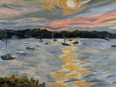 Kate Knapp, "Sunset Great Salt Pond" 12x24" oil on canvas, $1400 Kate Knapp, "Sunset Great Salt Pond" 12x24" oil on canvas, $1400