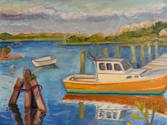 Kate Knapp, "Fishing Boat in the Evening Light" 20x24" oil on canvas, $1700 Kate Knapp, "Fishing Boat in the Evening Light" 20x24" oil on canvas, $1700