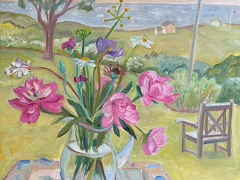 Kate Knapp, "Block Island Bouquet on Hazy Windy Day" 20x20 "oil on canvas, $1400 Kate Knapp, "Block Island Bouquet on Hazy Windy Day" 20x20 "oil on canvas, $1400