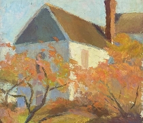 Kate Knapp, "Autumn House", oil on board,12 x 14 3/4", $475.00