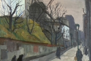 Bernard Lamotte, "Windmill in Montmartre" oil on canvas on panel, 17.25 x 14.625" $2900.00