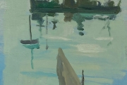 Bernard Lamotte, "On The Water" oil on board, 10.875 x 13.75", $1800.00