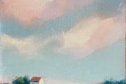 Carrie Megan, Summer Cottage, oil on canvas, 6 x 6", $250.