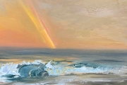 Whitney Knapp Bowditch, “Crescent Beach Rainbow” oil on panel, 5 x 7”,  $295.00