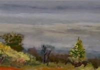 Stephan Haley, "Edge Of Field", pastel, 11.125 x 37.75", $1,400.00