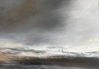 Tom Martinelli, "Grey Horizon", oil and cold wax on canvas, 22 x 22", $1,200.00 - SOLD
