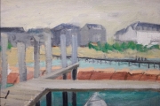 "Old Harbor Dock View" oil on canvas board, 12 x 16", $1800.00 unframed