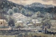 "Connecticut Farm On A Cloudy Day", oil on canvas board, 9 x 12", $1100.00 unframed