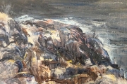 "Gray Sea and Rocks", oil on canvas board, 10 x 15.25", $1500.00 unframed