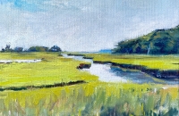 Cynthia Guild, "Barn Island", oil on canvas, 8 x 10", $575.00