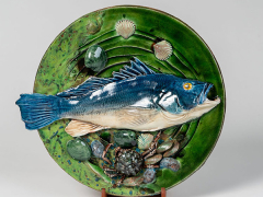 Ben Anderson, "Seabass With Spidercrab", glazed red earthenware, 16 x 15 x 2", $2,200.00 Ben Anderson, "Seabass With Spidercrab", glazed red earthenware, 16 x 15 x 2", $2,200.00