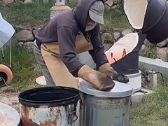 John Warfel raku firing John Warfel raku firing