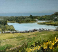 Whitney Knapp Bowditch, “Trim’s Pond”, 5 x 7” oil on panel, $295.00 Whitney Knapp Bowditch, “Trim’s Pond”, 5 x 7” oil on panel, $295.00