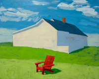 Tim Tait, “Red Chair And House,, BI”, 20 X 16", acrylic on linen, $1400.00 Tim Tait, “Red Chair And House,, BI”, 20 X 16", acrylic on linen, $1400.00