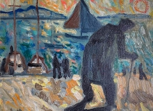 Bernard Lamotte (1903-1983), "Figure On The Beach",16 x 13", oil on prepared panel, $3200.00 framed