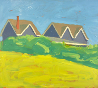 Tim Tait, “Hidden House, BI, 2025, 16 x 20”, acrylic on linen, $1,200