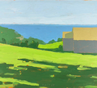 Tim Tait, “House View, BI, 2025”, 12 x 16”, acrylic on linen,  $900