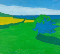 Tim Tait, “Landscape, BI, 2025”, 11 x 14”, acrylic on canvas, $750