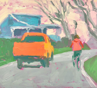 Tim Tait, “Sharing, BI, 2025”, 16 x 20”, acrylic on linen, $1,200