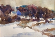 Gerard Blouin, “Wood Smoke”, watercolor,  11 x  14”, $700.00