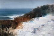 Whitney Knapp Bowditch, “Winter Walk”, oil on paper, 8.5 x 11”, $800.00