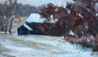 Gerard Blouin, "First Snow", 8 x 10”, oil on linen panel, $950.00