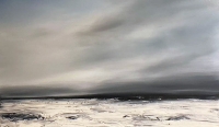 Tom Martinelli, “Evening Tide” , 37 x 37”,  and cold wax on canvas, $3,400.00